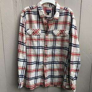 Patagonia men’s organic cotton long sleeve flannel size L